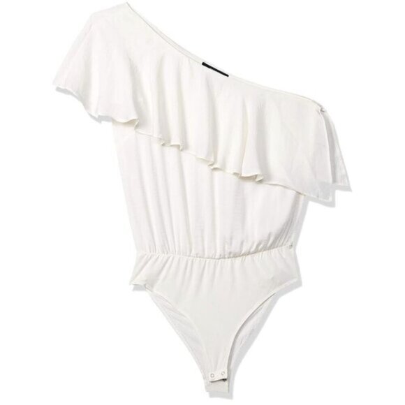 Forever 21 One-Shoulder White Ruffle Bodysuit - Picture 6 of 7